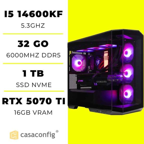 PC Gamer intel i5 14600KF/16GB/1TB SSD| RTX 5070 TI