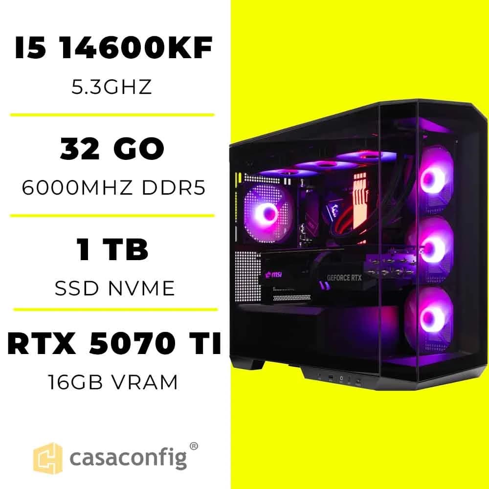 PC Gamer intel i5 14600KF/16GB/1TB SSD| RTX 5070 TI