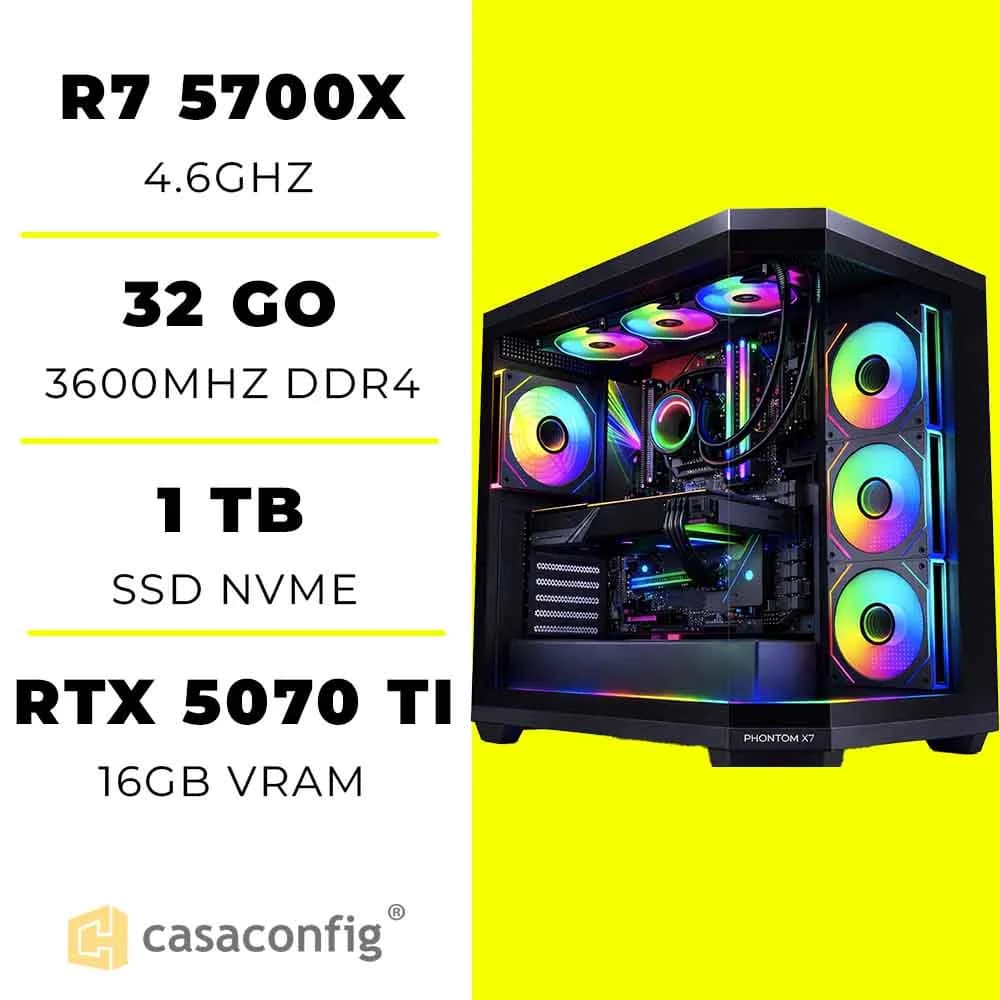 PC Gamer Ryzen 7 5700X/32GB/1TB SSD| RTX 5070TI 16GB