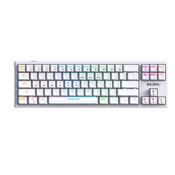 BAJEAL | WHITE | Mécanique Gaming Keyboard | Bleu Switch k71 | TKL – Type C | For Pc Gaming – Mac – Console | 🎉Promo | WHITE