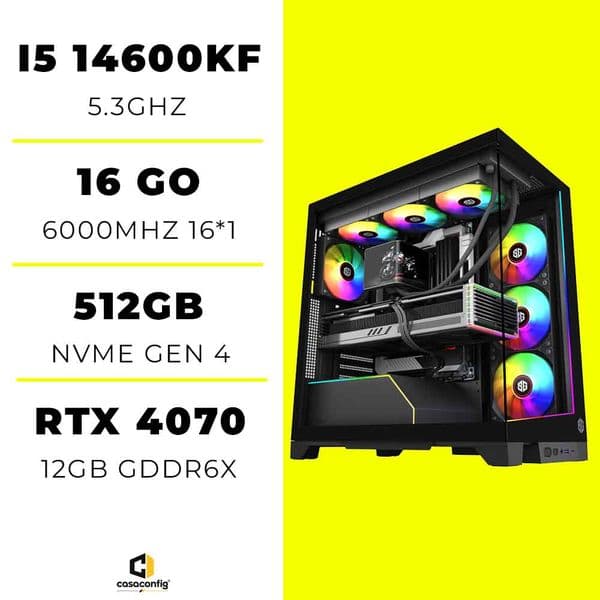 PC Gamer intel i5 14600KF/16GB DDR5/1TB SSD| RTX 4070 12GB
