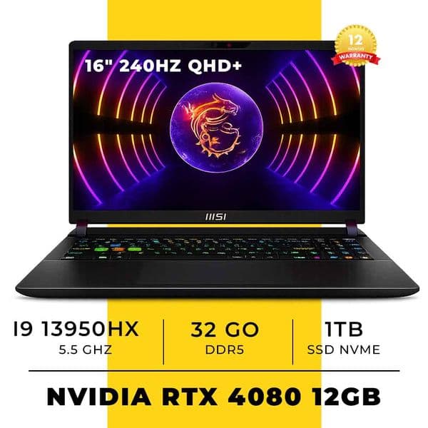 MSI Vector GP68 | I9-13950HX/32GB DDR5/1TB SSD/RTX4080 12GB/16” QHD+ 240HZ