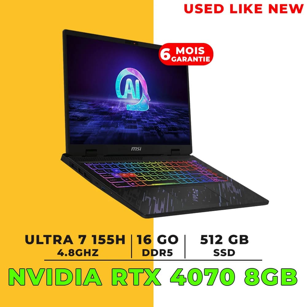 MSI Pulse 16 AI (Intel Ultra 7 155H/16GB DDR5/512GB SSD/RTX 4070 8GB/16″ 240Hz)