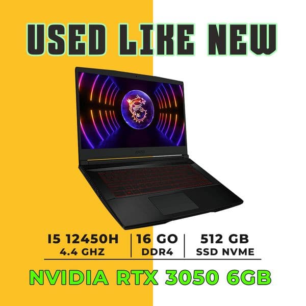 MSI Thin GF63|i5-12450H|16GB-500GB |RTX 3050 6GB