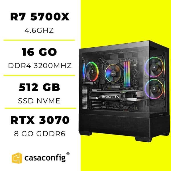 PC Gamer Ryzen 7 5700X/16GB/512GB| RTX 3070