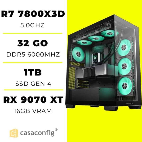 PC Gamer Ryzen 7 7800X3D/32GB/1TB SSD| RX 9070 XT 16GB