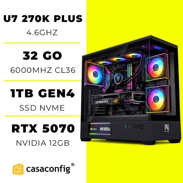 PC Gamer Ultra 7 270K PLUS |RTX 5070 |32 Go |SSD 1Tb