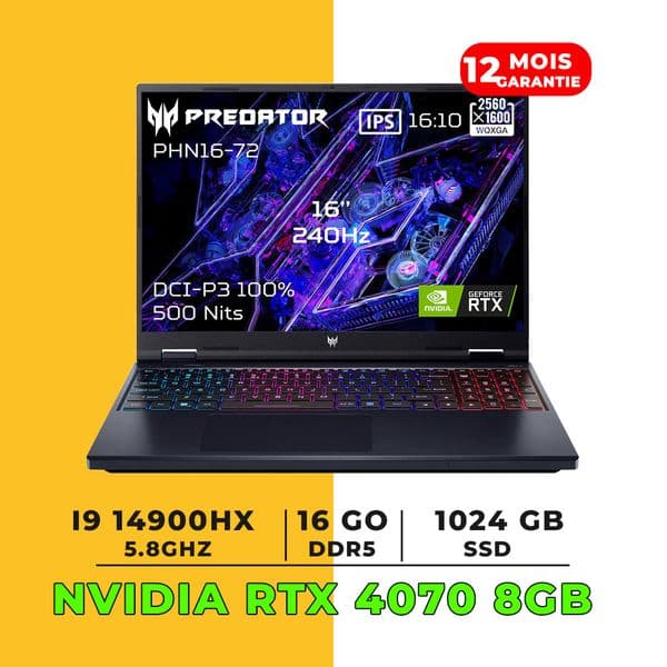 Acer Predator Helios Neo 16- I9 14900HX -16GB/1TB -RTX 4070