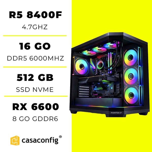 PC Gamer Ryzen 5 8400F/16GB/512GB SSD/RX 66000