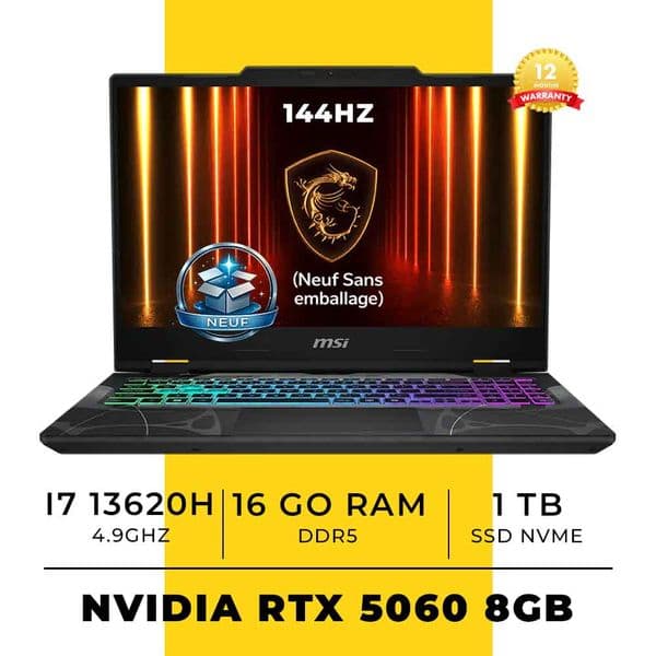 MSI Cyborg 15 Intel i7-13620H/16GB DDR5/1TB SSD/RTX 5060 8GB 144Hz/FreeDos