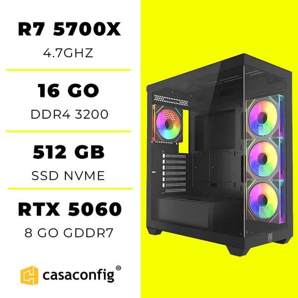 PC Gamer Ryzen 7 5700X/16GB/512GB| RTX 5060