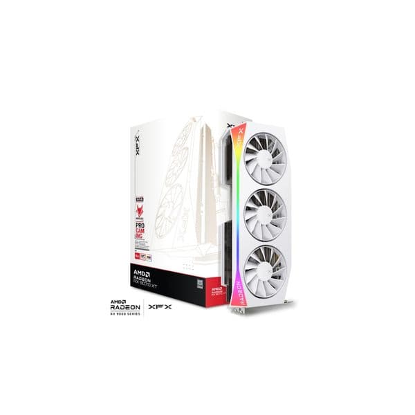 XFX Mercury AMD Radeon RX 9070XT OC White Gaming Edition with RGB