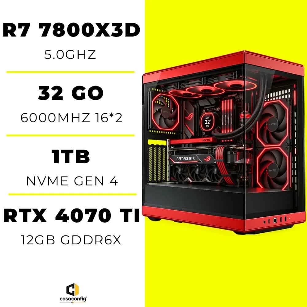 PC Gamer Ryzen 7 7800X3D/32GB/1TB SSD/RTX 4070 TI 12GB